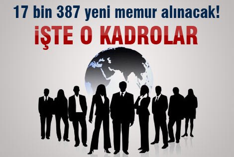 17 bin 387 yeni memur alınacak! İşte kadrolar