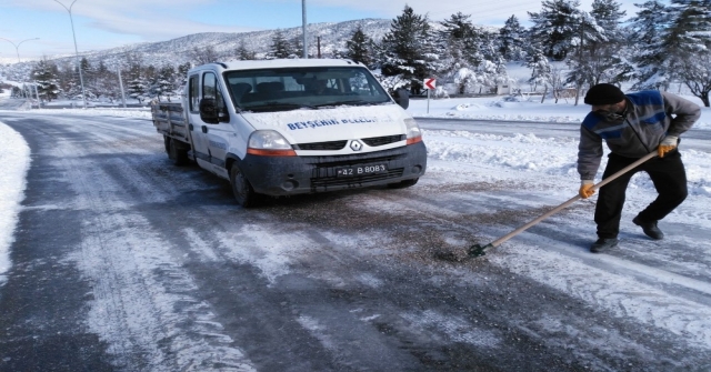 Beyşehirde Kar Temizliği Çalışmaları