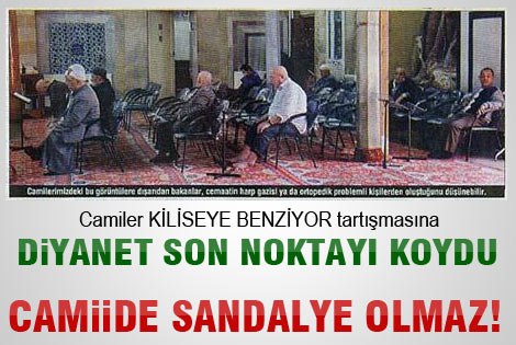 Camide sandalyeye Diyanet’ten izin çıkmadı