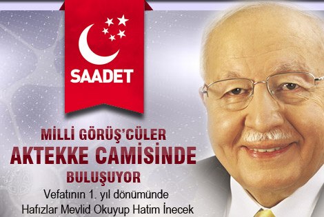 Necmettin Erbakan için Mevlid Programı Düzenleniyor