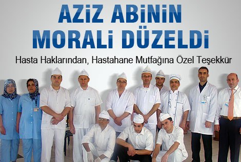 Hastane Mutfağına Özel Teşekkür