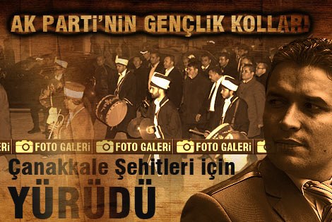 Ak Parti Gençlik Kollarından Çanakkale Şehitler için yürüyüş