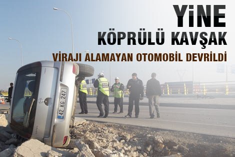 Karamanʹda Virajı Alamayan Otomobil Devrildi