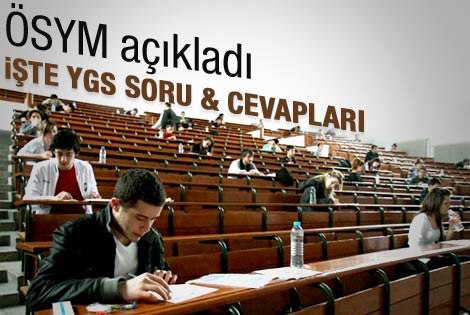 ÖSYM YGS soru ve cevaplarını açıkladı