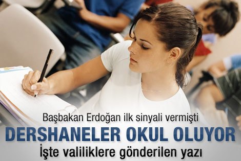 Dershanelere ilk işaret