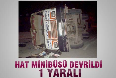 Karaman’da Hat Minibüsü Devrildi: 1 Yaralı