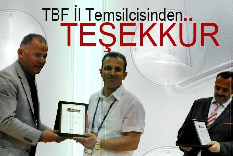 TBF İl Temsilcisinden teşekkür