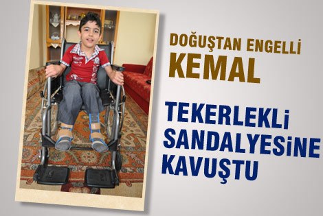 Doğuştan Engelli Kemal, Tekerlekli Sandalyesine Kavuştu