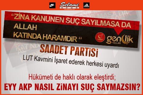 Saadet Partisi Seslendi; Zina Tekrar Suç Olsun