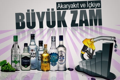 Akaryakıt ve İçkiye Büyük Zam