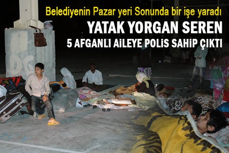 Karaman’da Afganistanlı sığınmacılara polis sahip çıktı.