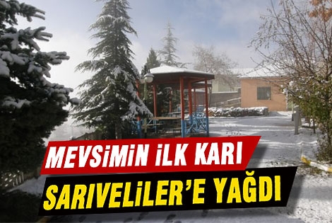 Sarıveliler ilçesine mevsimin ilk karı düştü