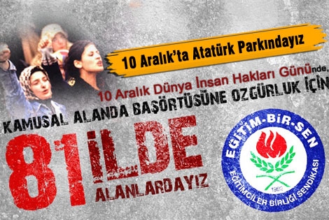 Başörtüsüne Özgürlük İçin 10 Aralık’ta Atatürk Parkındayız