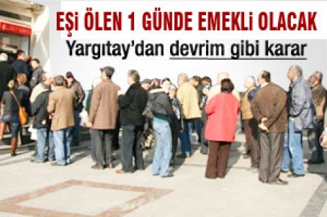 Eşi ölen kişi 1 gün ile emekli olabilecek