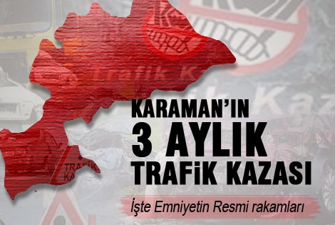 Karaman’ın 3 aylık trafik bilançosu