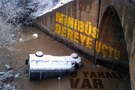 Minibüs köprüden dereye uçtu: 6 yaralı