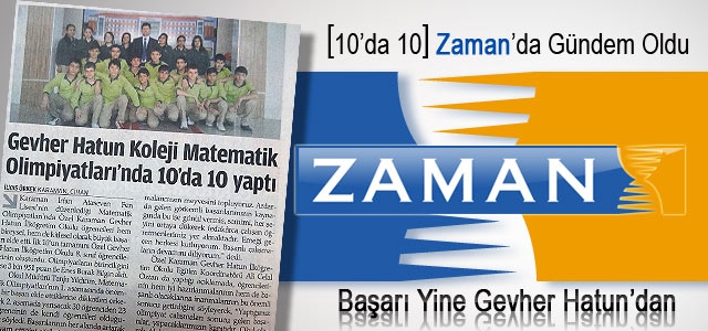 Gevher hatun Zaman Gazetesinde