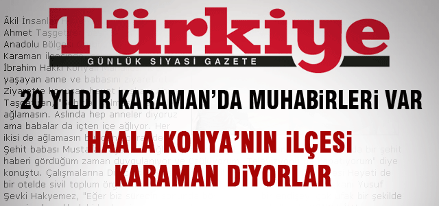 Türkiye Gazetesinden Ayıp