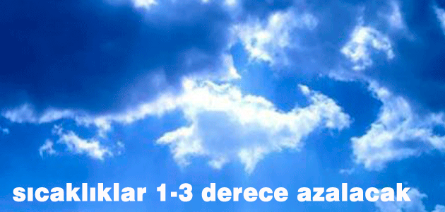 Hava Sıcaklığı 1-3 Derece Azalacak