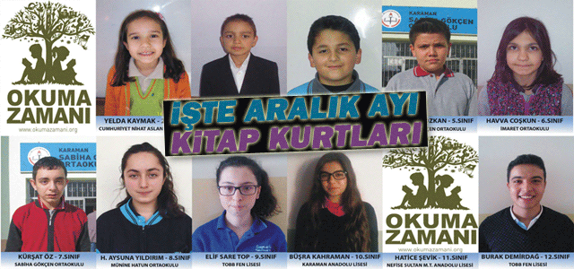 Aralık Ayının Okuma Zamanı Birincileri Belli Old