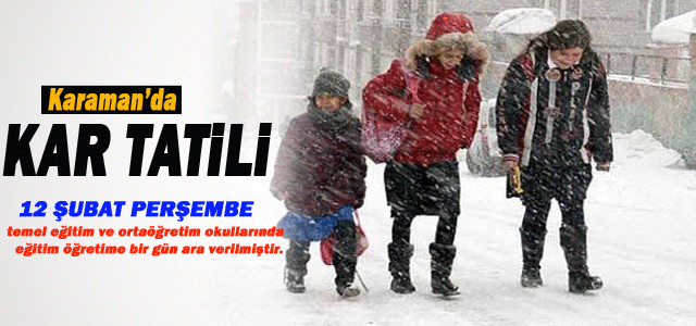 Kar Yağışı Nedeniyle 12 Şubat 2015 Günü Eğitime Ara Verilmiştir‏