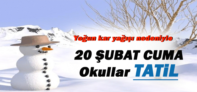 Kar Yağışı Nedeniyle 20 Şubat 2015 Cuma Günü Eğitime Ara Verilmiştir