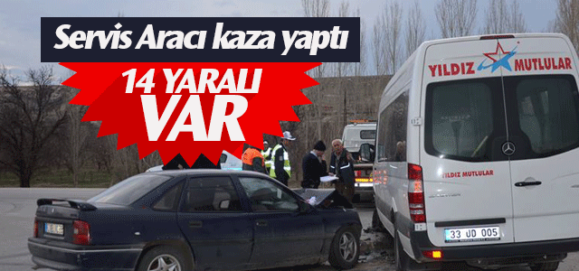 Karamanʹda servis aracı kaza yaptı 14 yaralı var