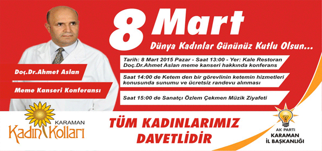 8 Mart’ta  Ak parti Kadın kolları eğlence proğramı düzenlendi.