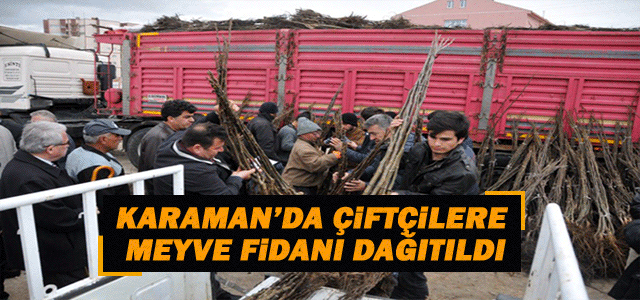 Karaman’da Çiftçilere Meyve Fidanı Dağıtıldı