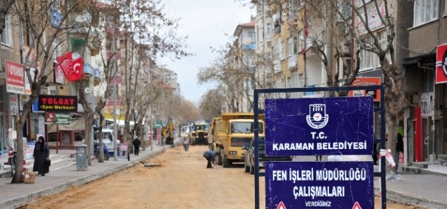 Karaman Belediyesi 2.istasyon Caddesi’ni Yeniliyor