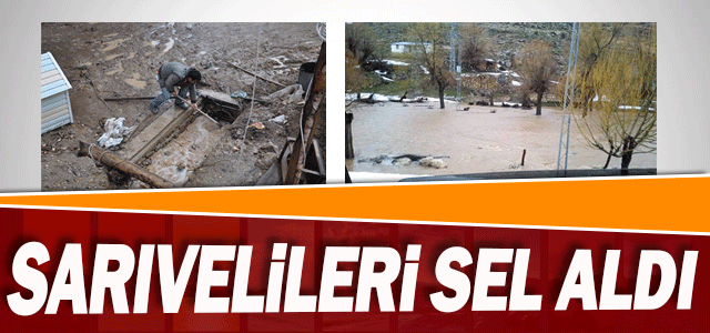 Sarıvelileri sel aldı