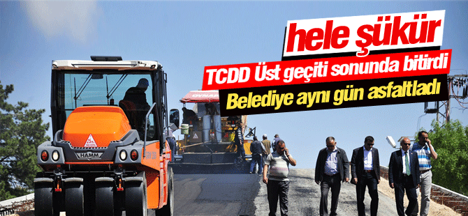 Karaman Belediyesi Üst Geçidi Asfaltlıyor