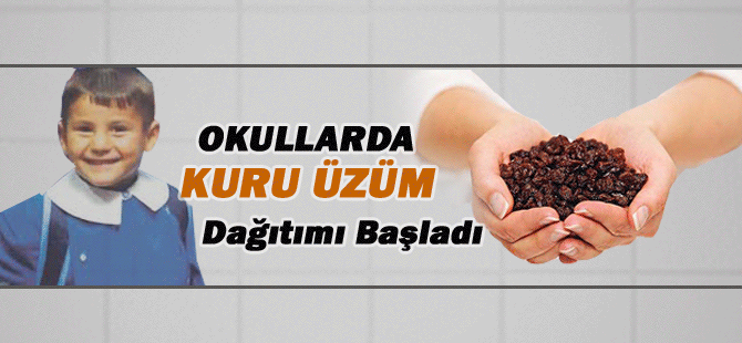 Okullarda Kuru Üzüm Dağıtımı Programı Başladı