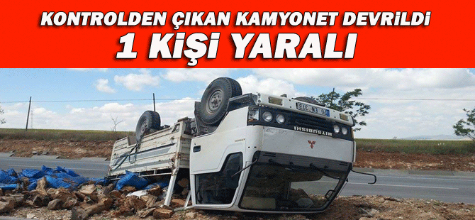 Odun Ve Kömür Yüklü Kamyonet Devrildi: 1 Yaralı