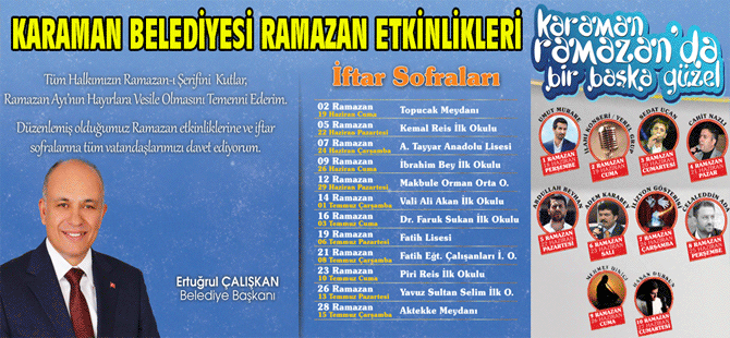 Karaman Belediyesi Ramazan Etkinlikleri