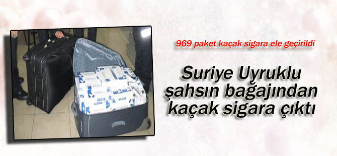 Yolcu bagajında 969 paket kaçak sigara ele geçirildi.