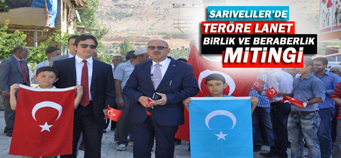 Sarıveliler’de “Teröre Lanet, Birlik Ve Beraberlik Mitingi” Düzenlendi