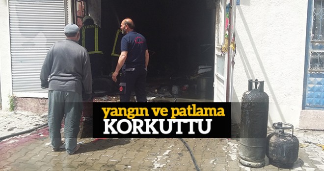 Baloncu dükkanında çıkan yangındaki patlamalar korkuttu