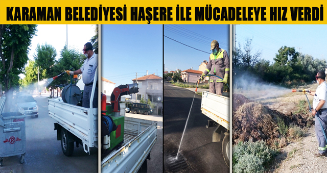 KARAMAN BELEDİYESİ HAŞERE İLE MÜCADELEYE HIZ VERDİ