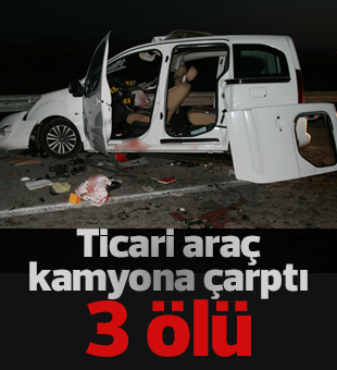 Hafif Ticari Araç Kamyona Çarptı: 3 Ölü