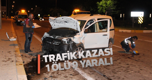 Karamanda Trafik Kazası: 1 Ölü, 9 Yaralı
