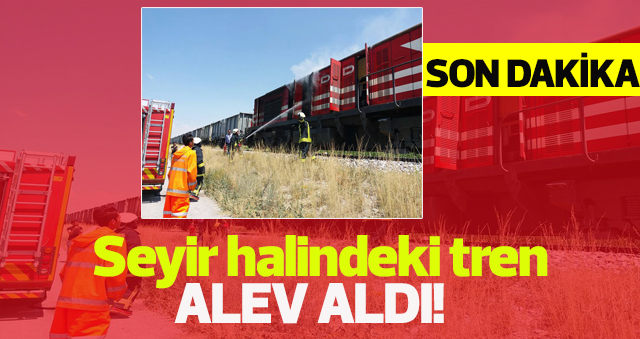 Yük treninin lokomotifinde çıkan yangın itfaiye tarafından söndürüldü