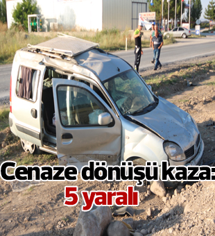 Konyada Cenaze Dönüşü Kaza: 5 Yaralı