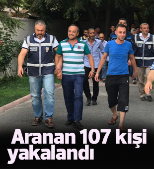 Konyada Aranan 107 Kişi Yakalandı