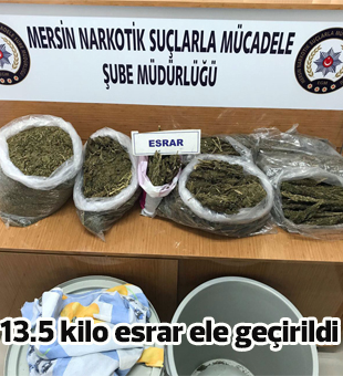 Mersinde 13.5 Kilo Esrar Ele Geçirildi