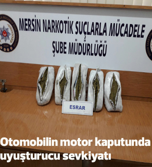 Otomobilin Motor Kaputunda Uyuşturucu Sevkiyatı