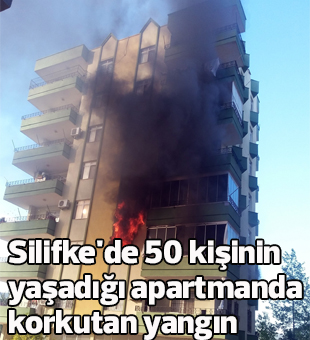 Silifkede 50 Kişinin Yaşadığı Apartmanda Korkutan Yangın