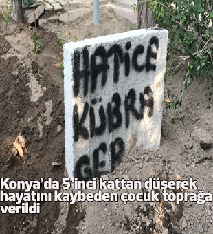 Konyada 5İnci Kattan Düşerek Hayatını Kaybeden Çocuk Toprağa Verildi