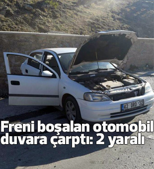 Freni Boşalan Otomobil Duvara Çarptı: 2 Yaralı