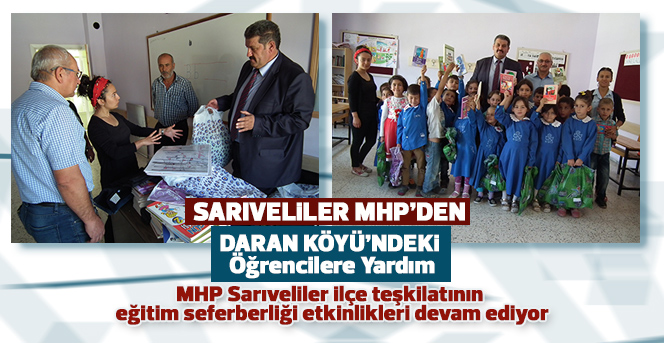 Sarıveliler MHP’den Daran Köyü’ndeki öğrencilere yardım